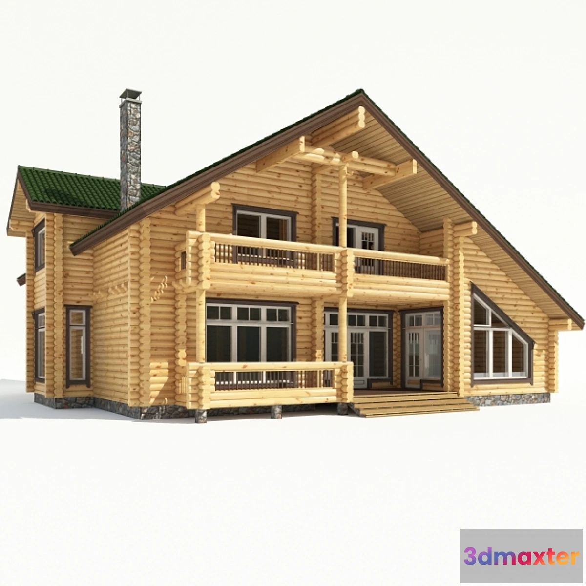 1398742 - Modern cottage. Log Cabin. 3D Max