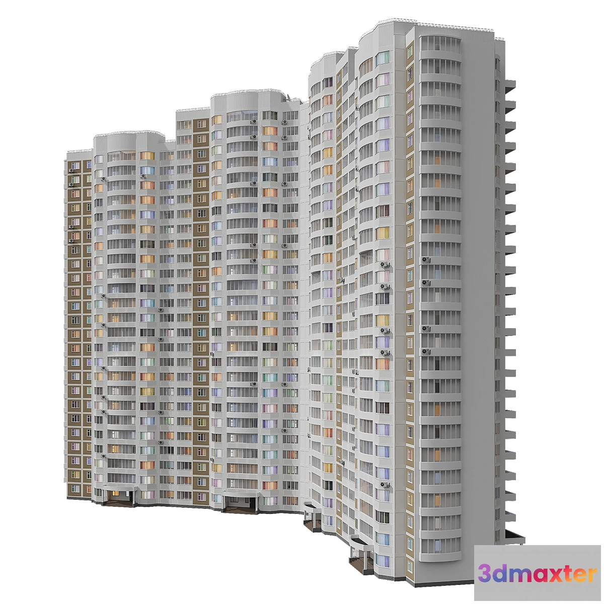 1409650 - Kope M sail 23-25 floors 4 sections corner 3D Max