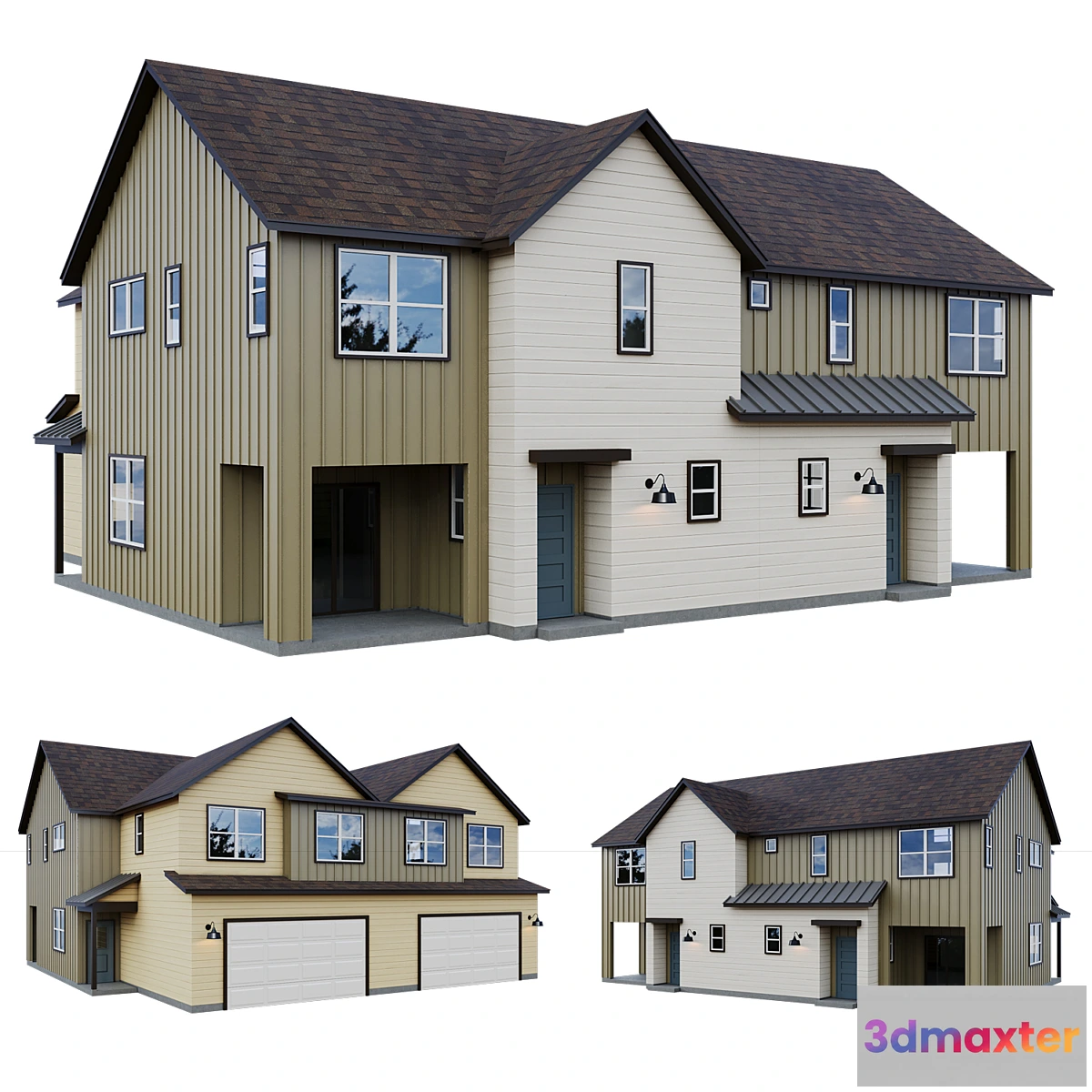 1418664 - Low Poly American House 10 3D Max