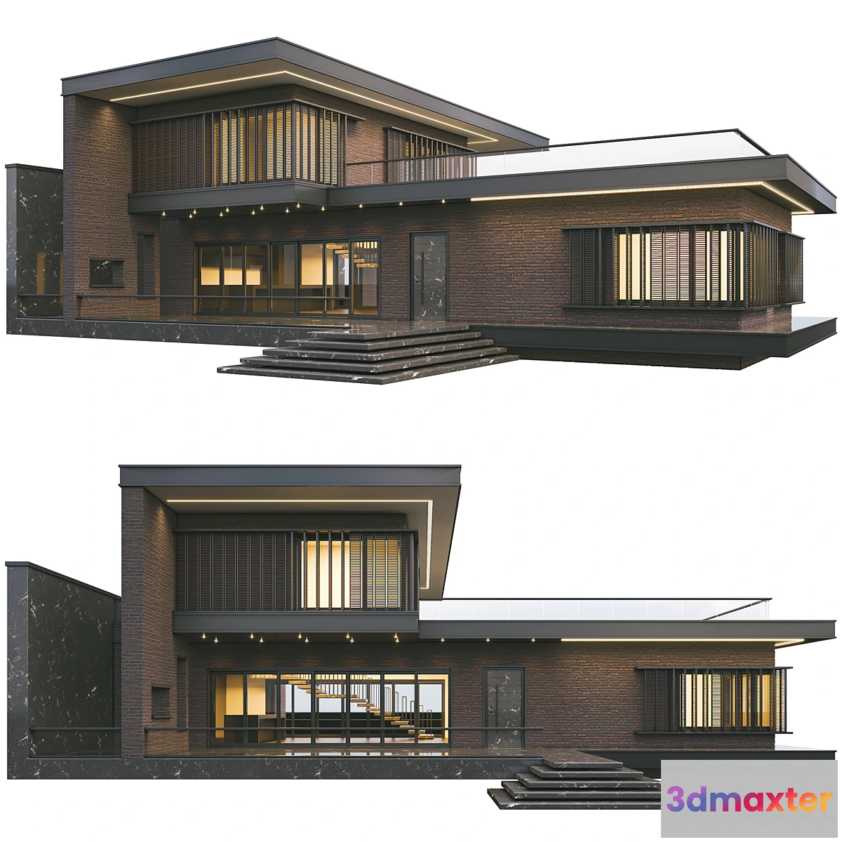 1444262 - Modern brick villa 3D Max