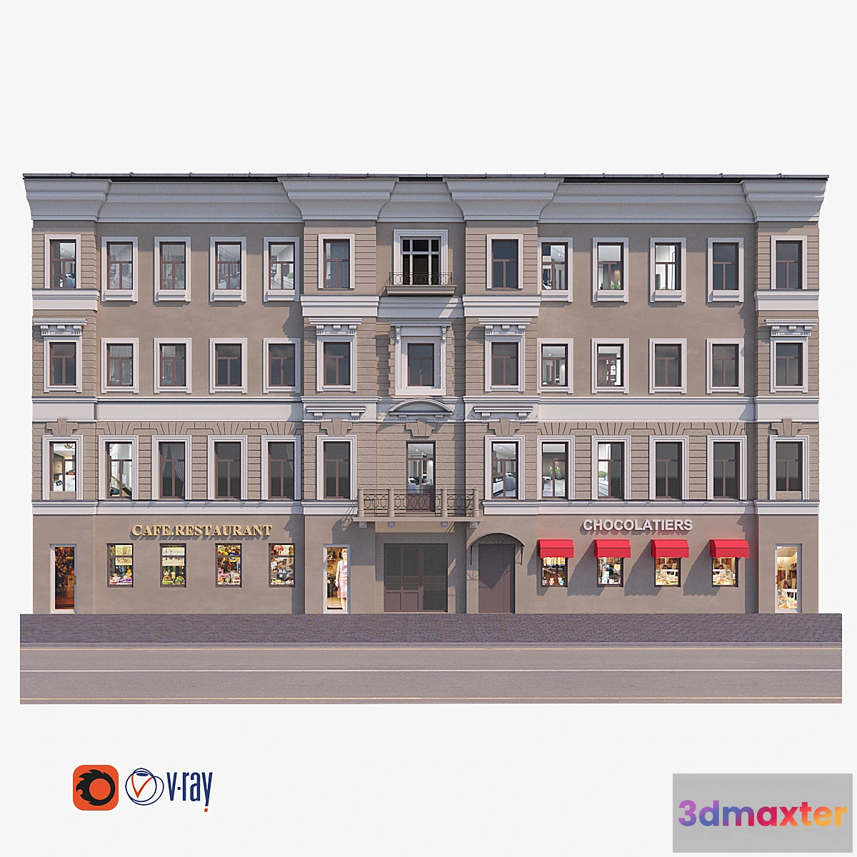 1477818 - Facade for background 16 3D Max