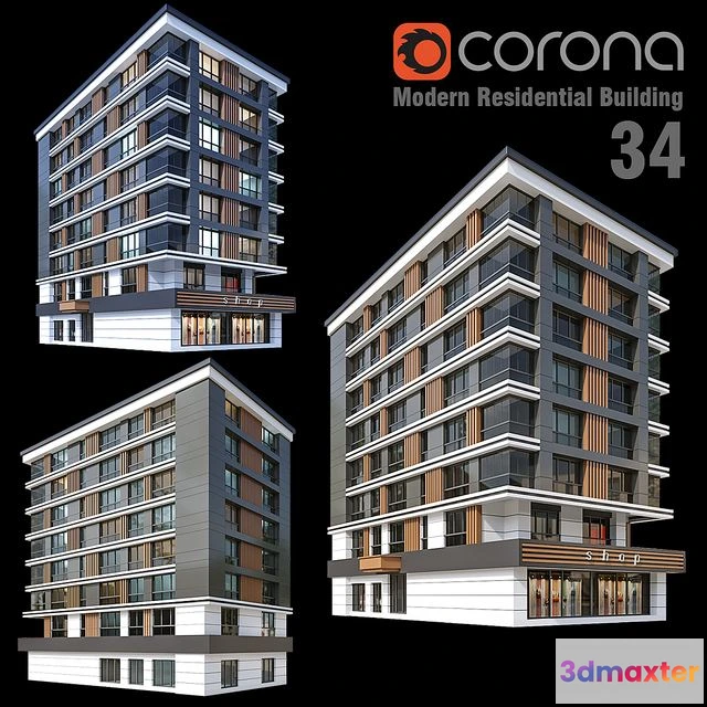 1538356 - Modern Residential Building 34 3D Max