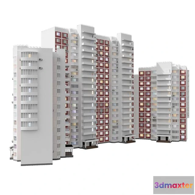 1551789 - KOPE M sail 7-12 floors 4 sections 3D Max