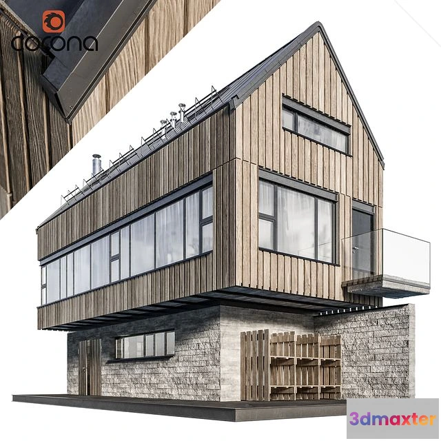 1562263 - Modern house 07 night 3D Max