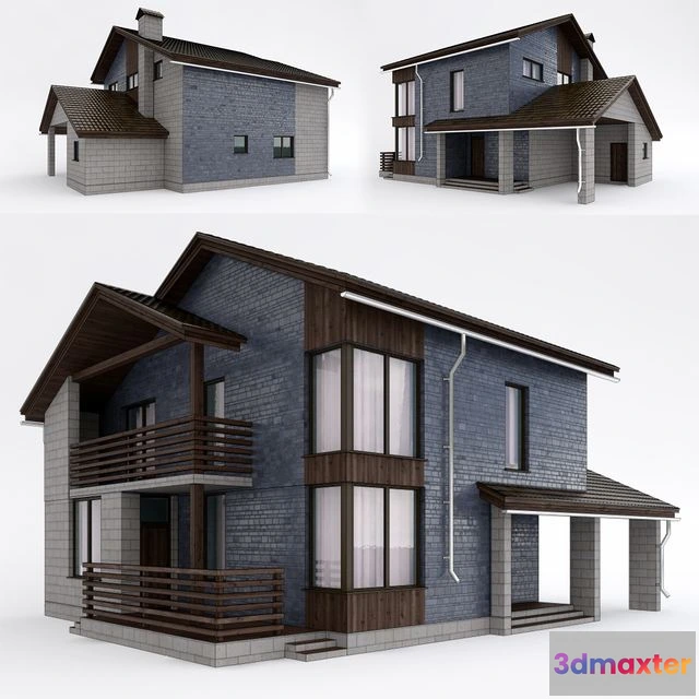 1564056 - Dom2 building wood stone 3D Max