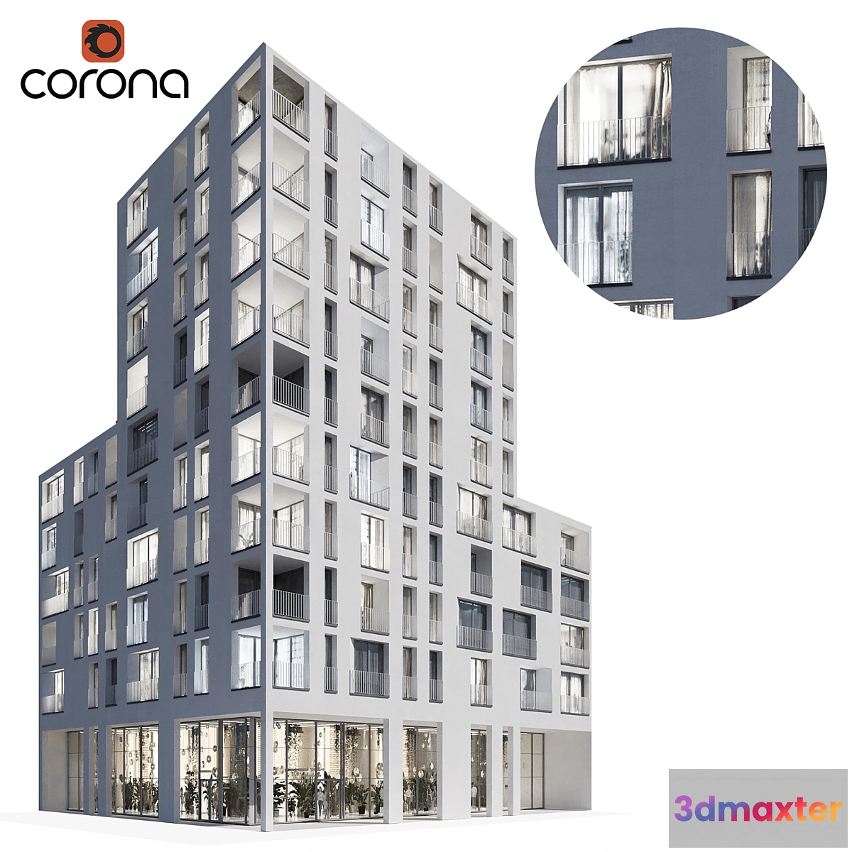 589984 - Modern residential building 01  night