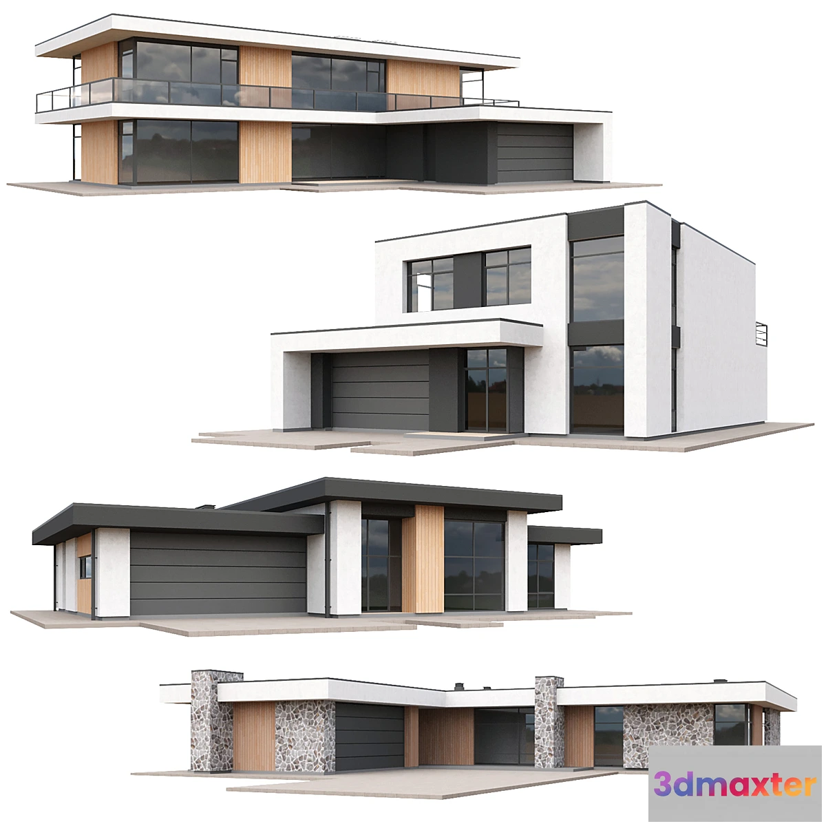 777073 - Set of low poly houses 02