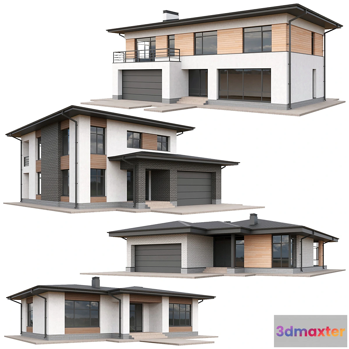 777121 - Set of low poly houses 03