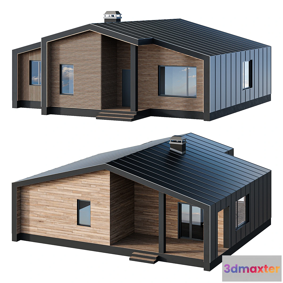 787810 - One-story barnhouse in two facade finishes