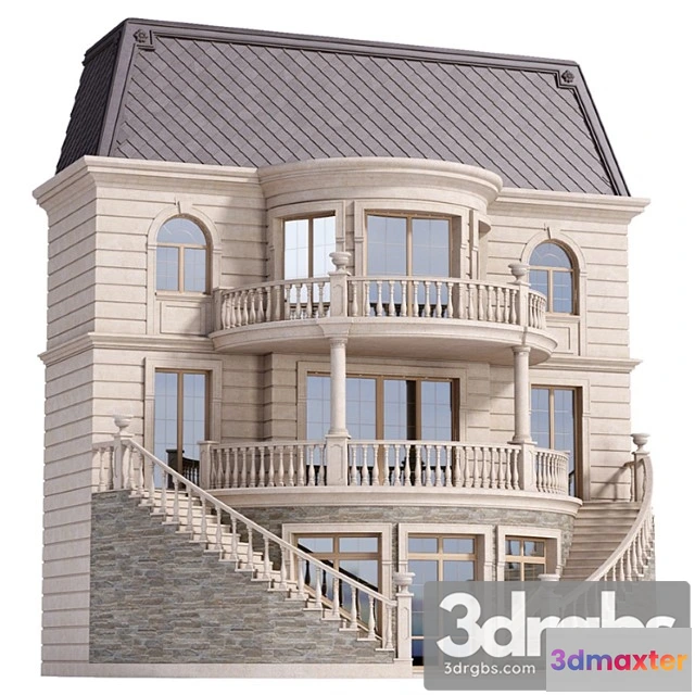 905358 - Classic Facade Of A Private House With Decors Fasad Set