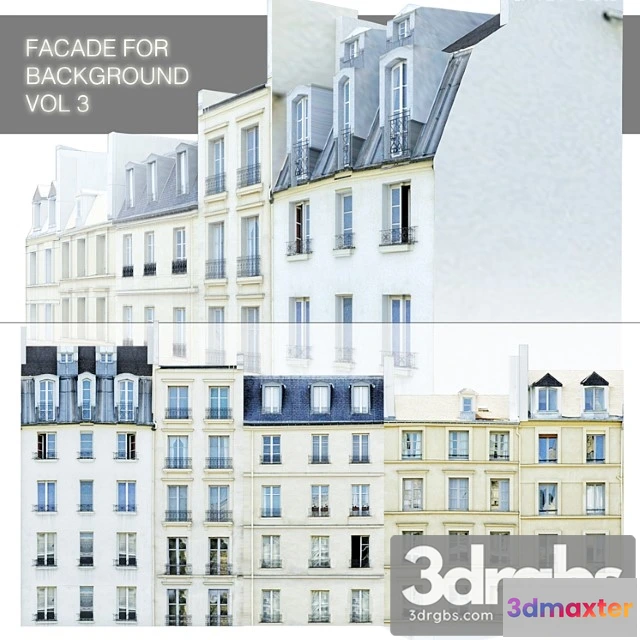 905434 - Facade For The Background Vol 3 Street Of Five Houses