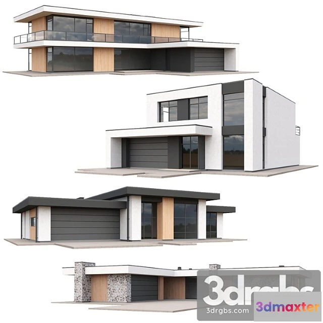 905738 - Set of low poly houses 02