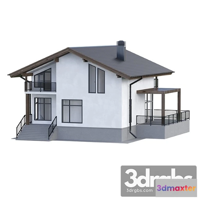 905790 - Two-storey house with a terrace
