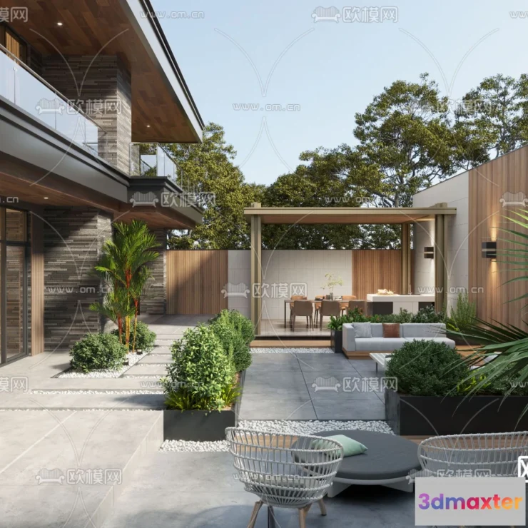 1374051 - Garden - 3D Exterior Scene - 001 3D Max