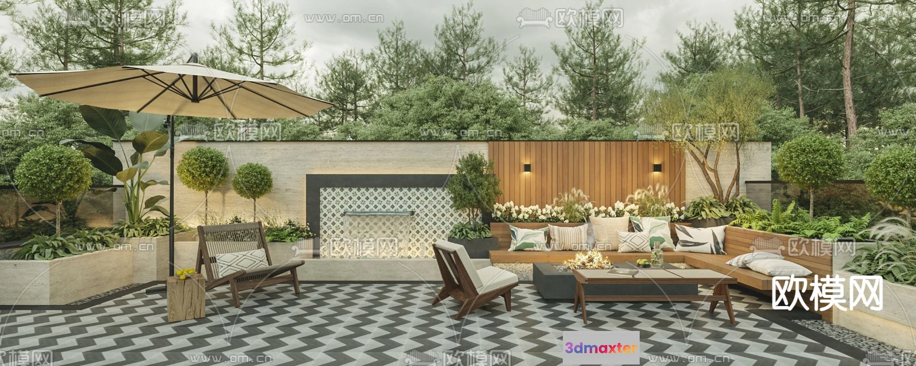 1376925 - Garden - 3D Exterior Scene - 045 3D Max