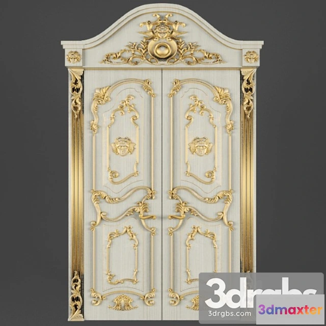 1003042 - Door Classic Carved Decorative Interior Gold Lucky