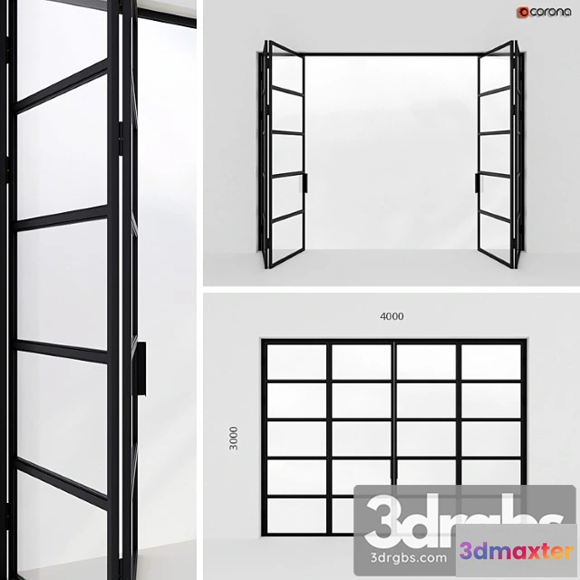 1003846 - Metal door-accordion in loft style