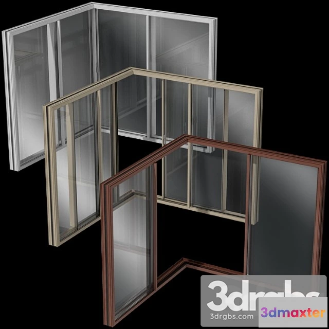 1004068 - Sliding Corner Stained Glass Aluminum Windows