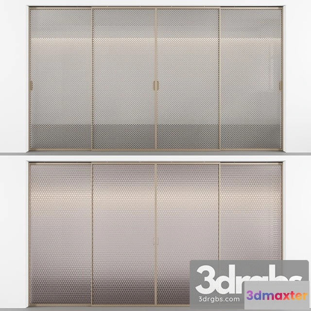 1004086 - Sliding Doors with Embossed Glass No 3