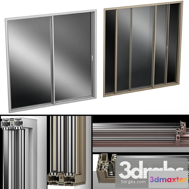 1004106 - Sliding Stained Glass Aluminum Doors