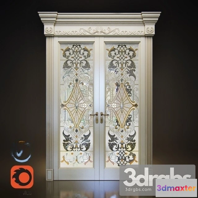 1004274 - White Door With Stained Glass