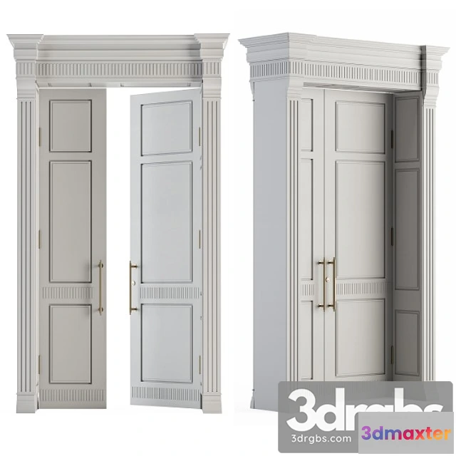 1004278 - White Wooden Classic Door Set 27