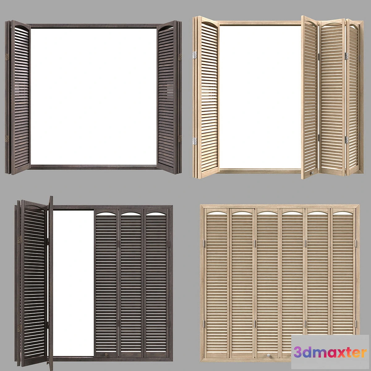1287636 - Decorative window shutters with animation 3D Max