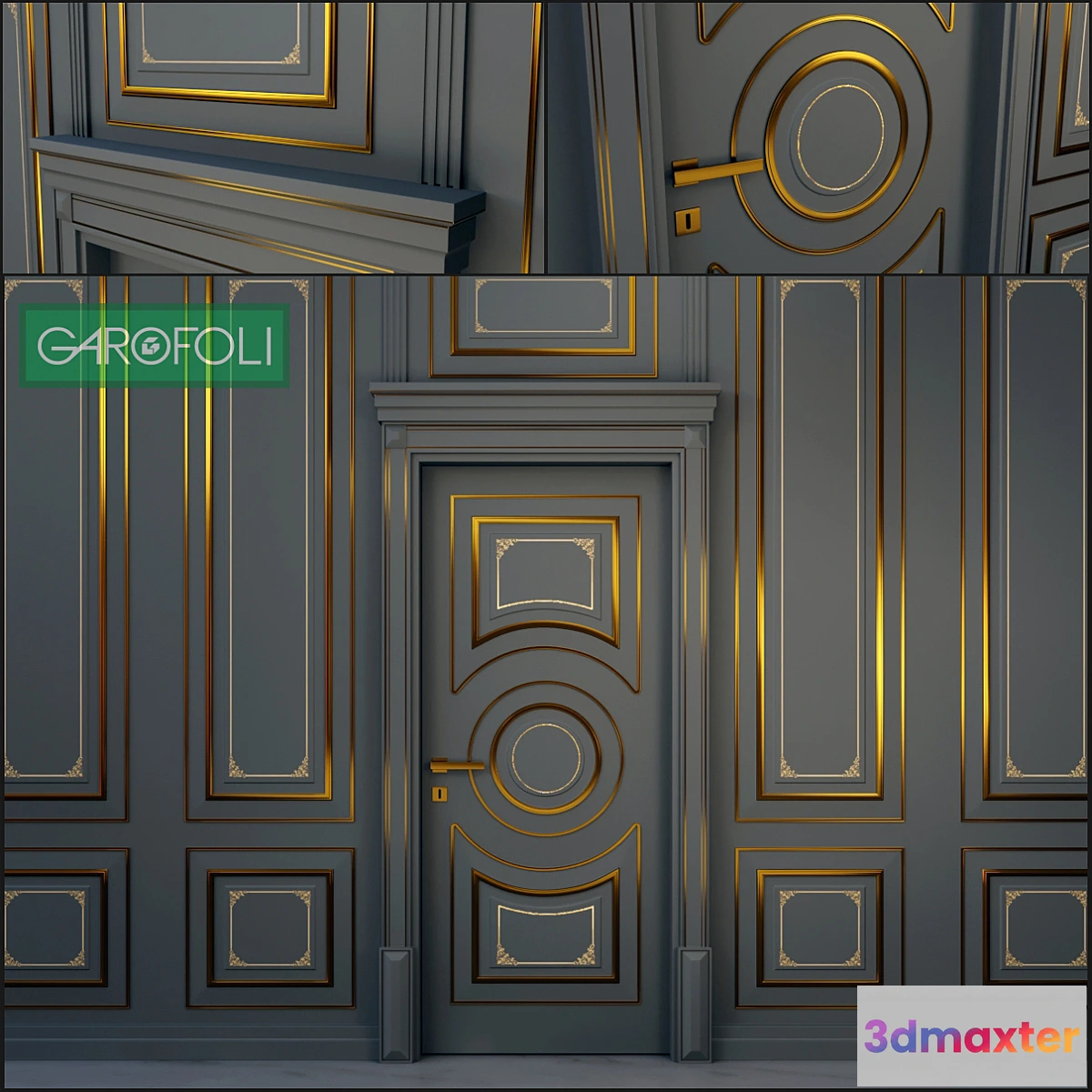 1288164 - The door and wall panel Dore Rotu 3BR Black 3D Max