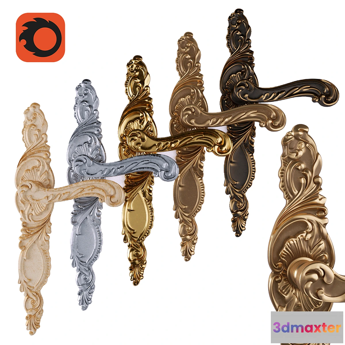 1294194 - door handle GROEL ROCCO 8045 3D Max