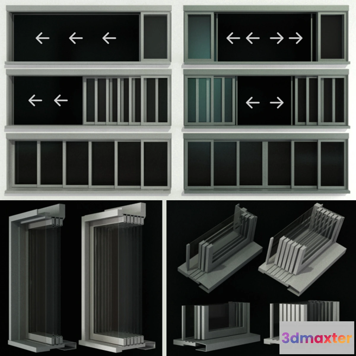 1319572 - Sliding Stained Glass Doors _ Stained Glass Doors 3D Max