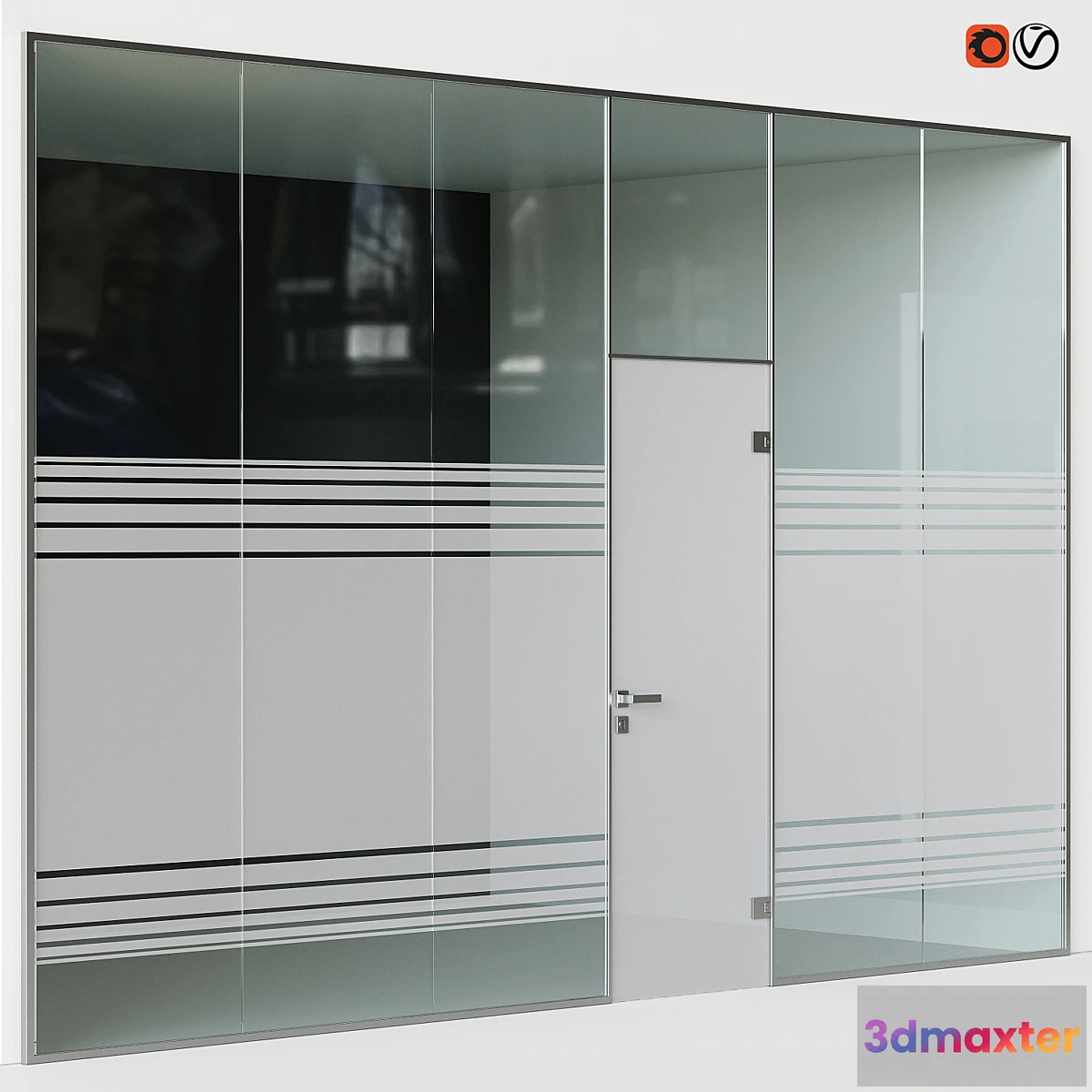 1340748 - Glass office partitions Doors - No.2 3D Max