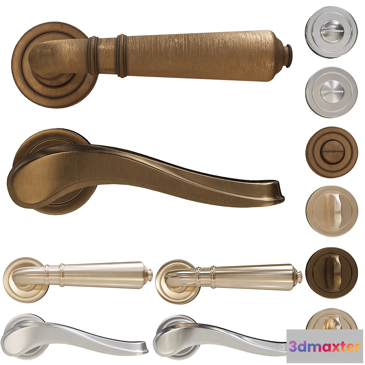 1349597 - Door Handle Set 02 3D Max