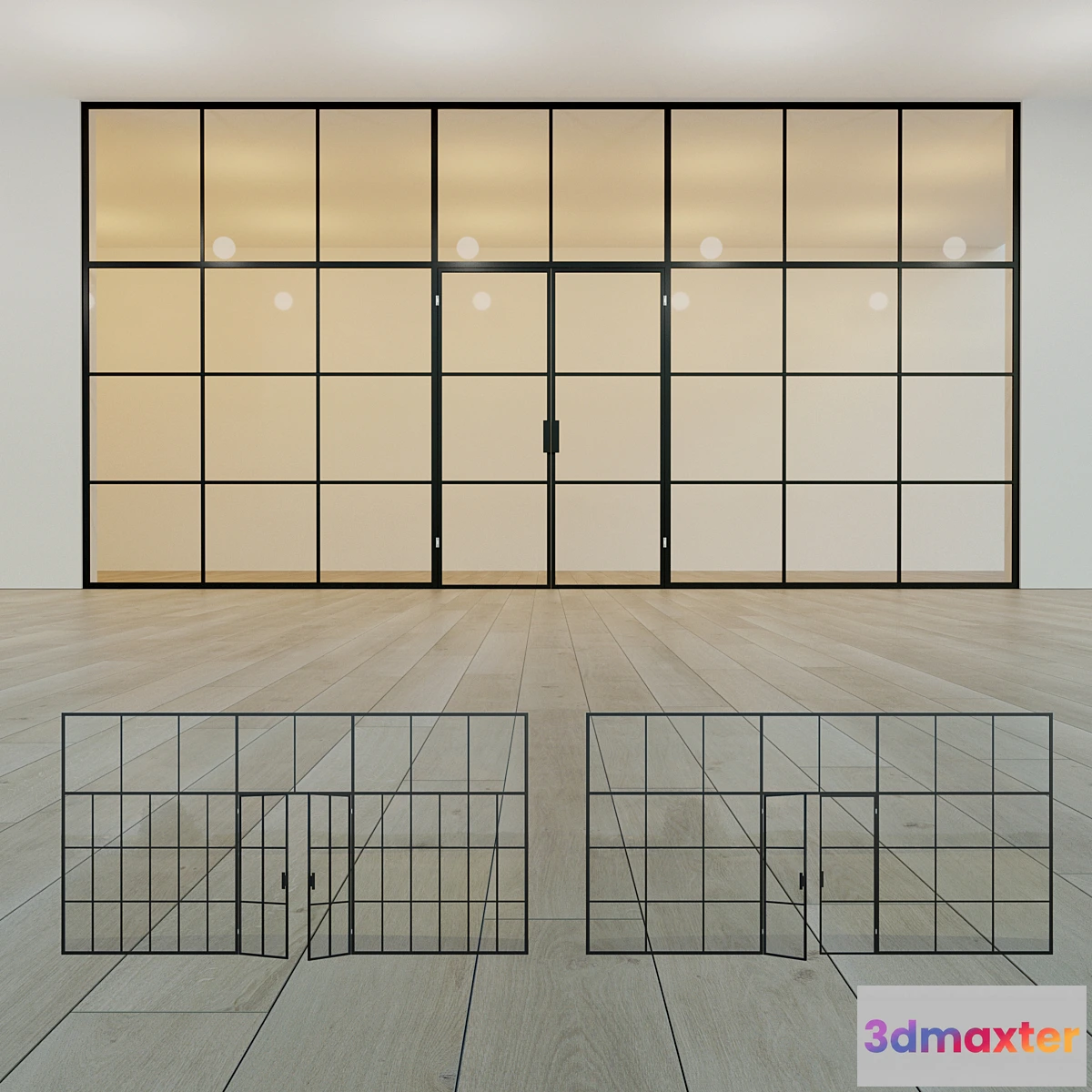 1354595 - Glass partition. A door. 17 3D Max