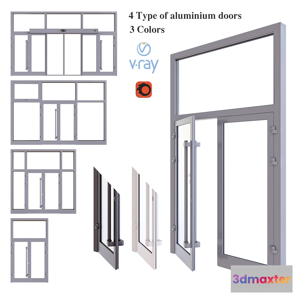 1355646 - Aluminum door - No.2 3D Max