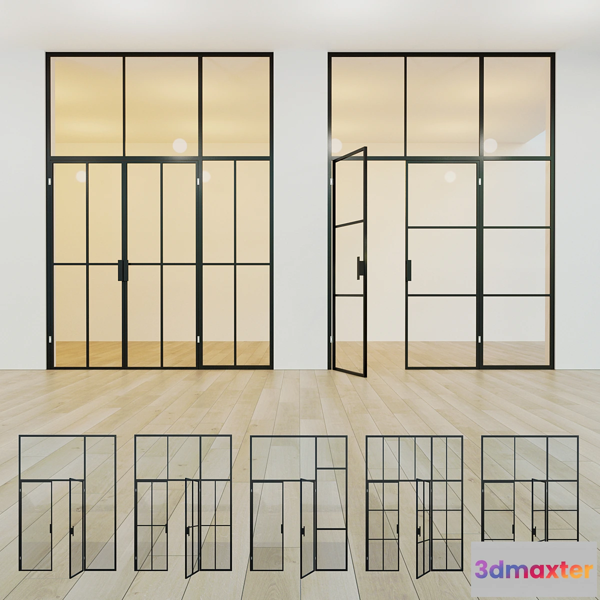 1402518 - Glass partition. A door. 15 3D Max