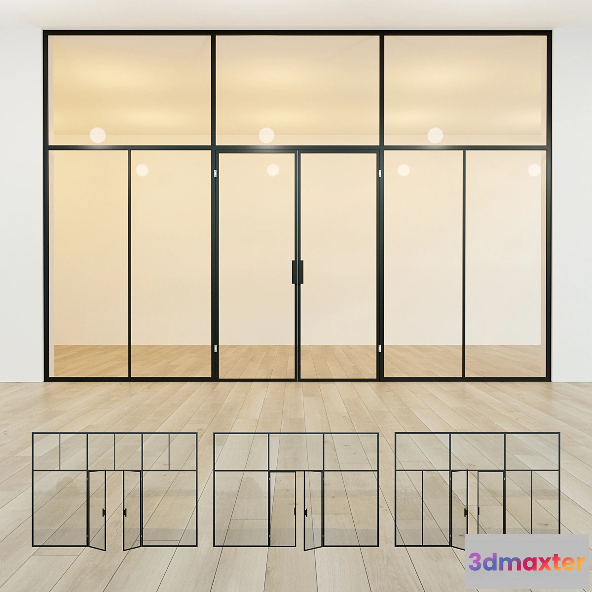1412200 - Glass partition. Door. 40 3D Max