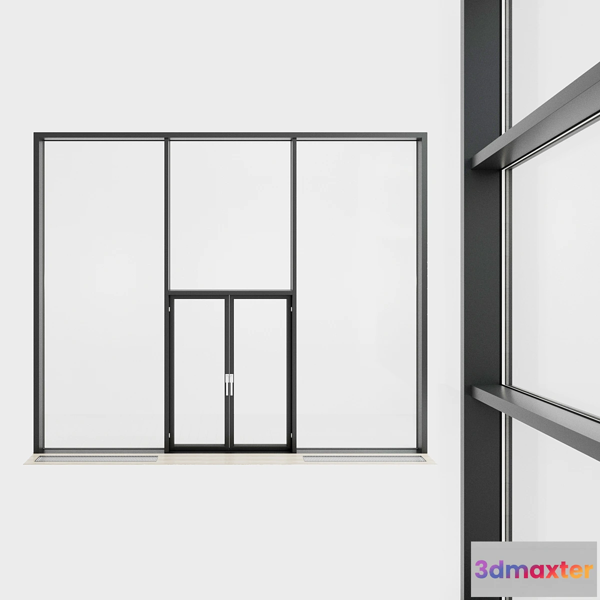 1418784 - Panoramic glazing. Stained glass window. 33 3D Max