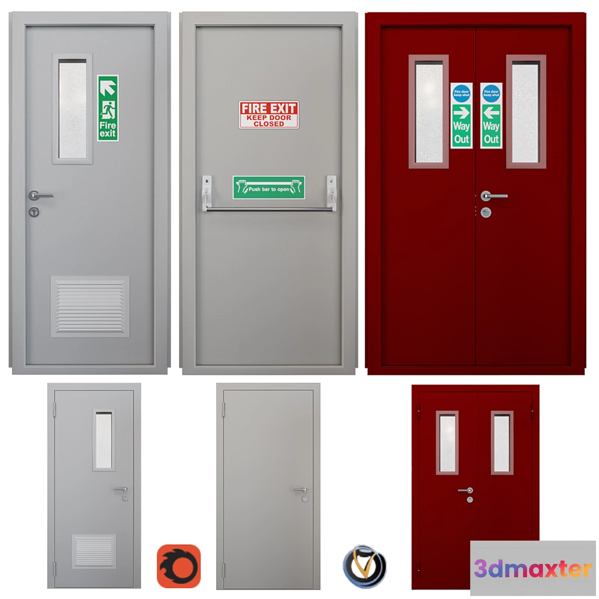 1419174 - Fire door 2 (3 pcs.) 3D Max