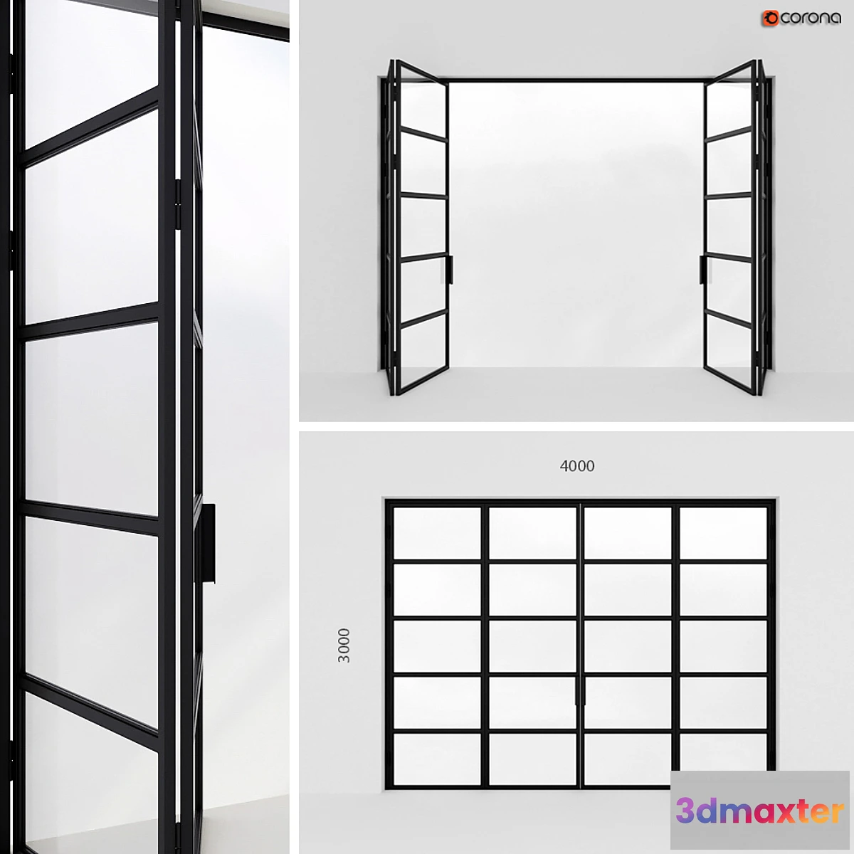 1425620 - Metal door-accordion in Loft style 3D Max