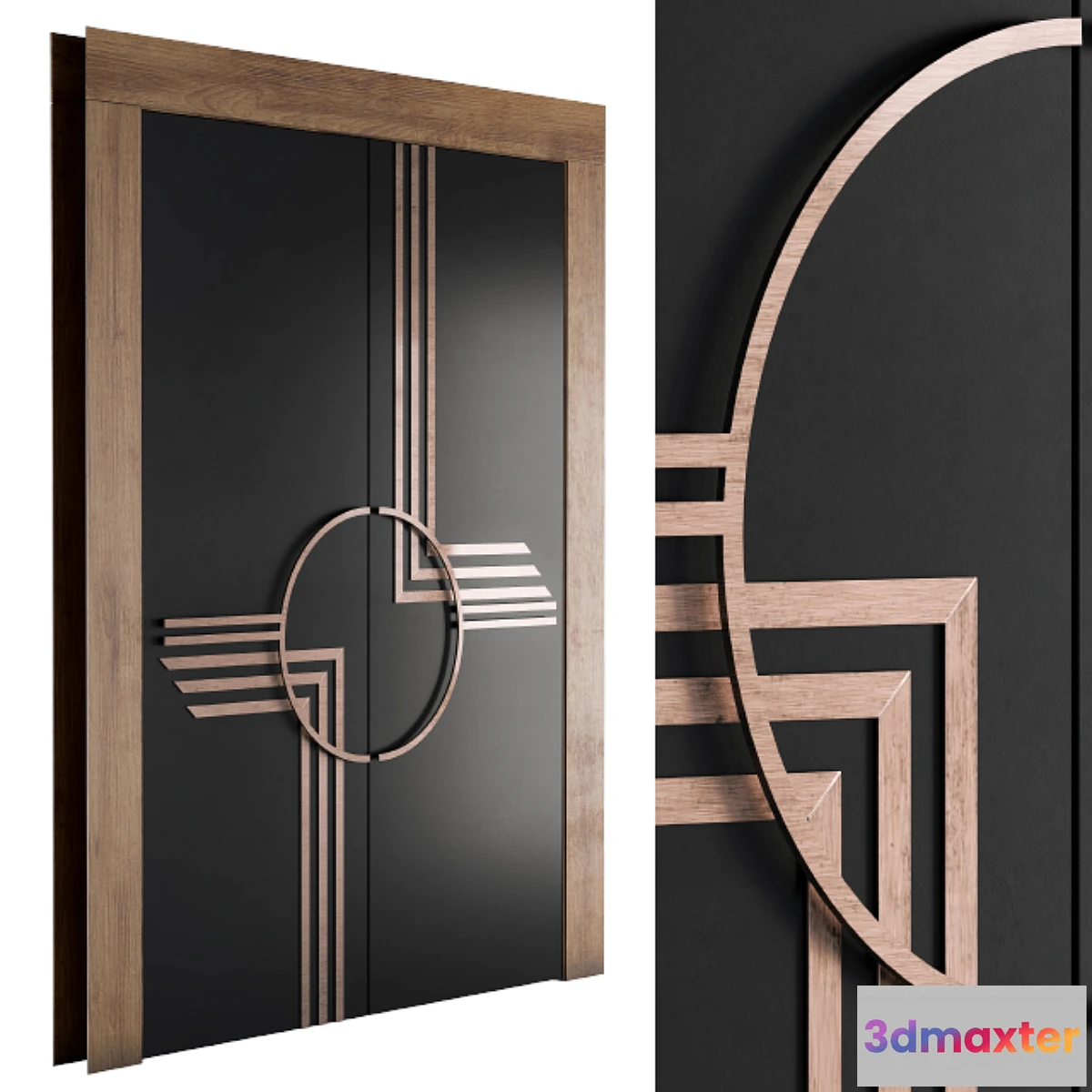 1440552 - Minimal Black and Gold Door 3D Max