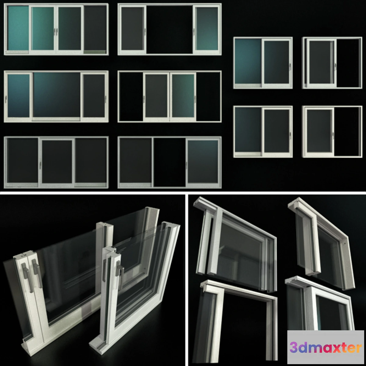 1449972 - Sliding Stained Glass Aluminum Doors 3D Max