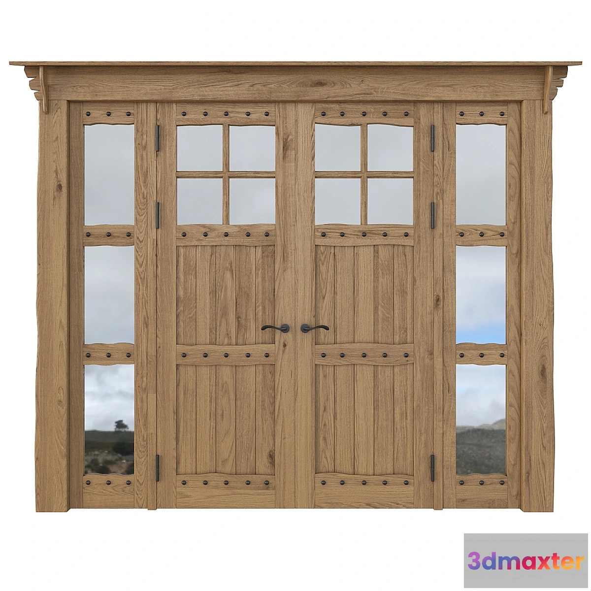 1454346 - Hinged wooden door made of solid pine 3D Max