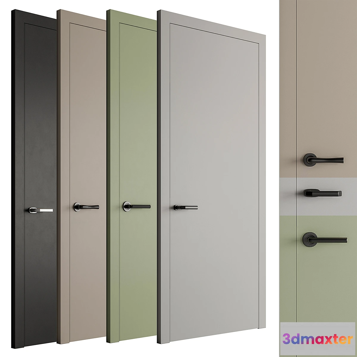 1457834 - Modern Doors Set 98 3D Max