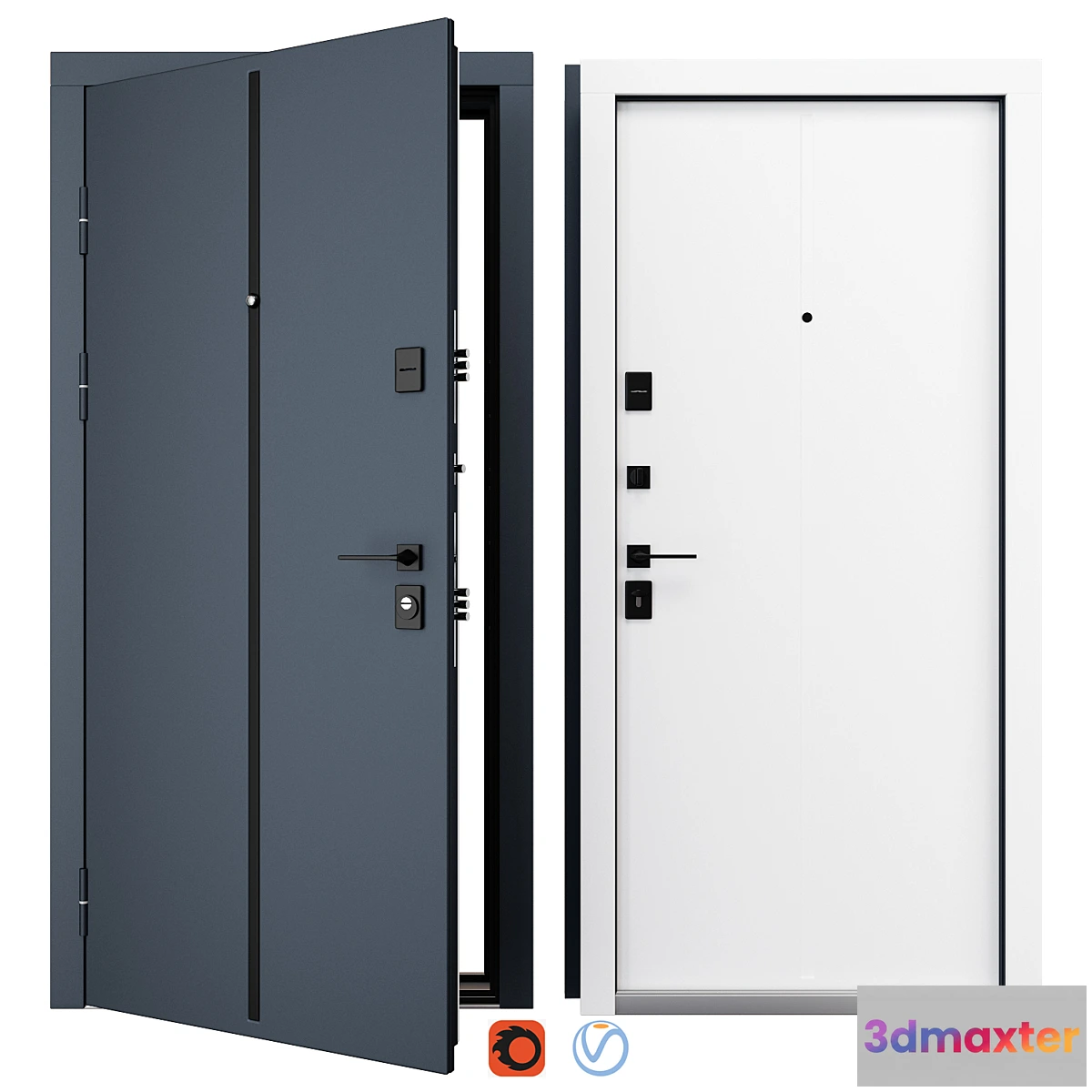 1462454 - Entrance metal door Line (Fort) 3D Max