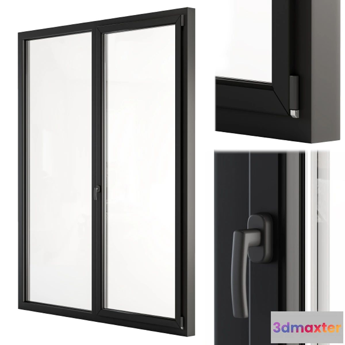 1472238 - Glass Modern Door Black 3D Max