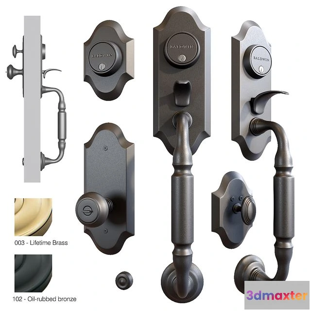 1553035 - Baldwin. Ashton two-point lock handleset 3D Max