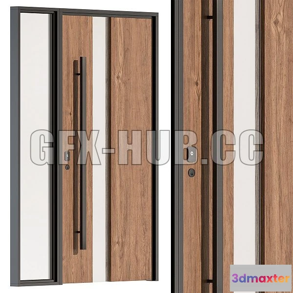1564536 - Wooden Front Door Set 61 3D Max