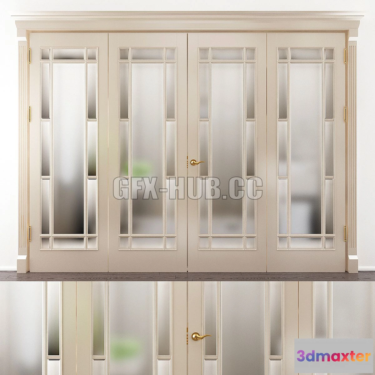 1566184 - Door with Stained Glass Model 45 3D Max