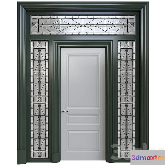 1566746 - Front door with stained glass 3D Max