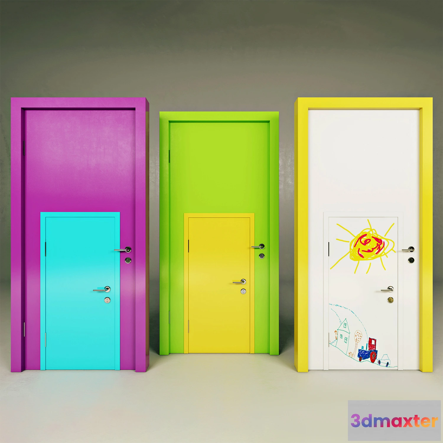 1664994 - other-models - Colorful doors 45 3D Max